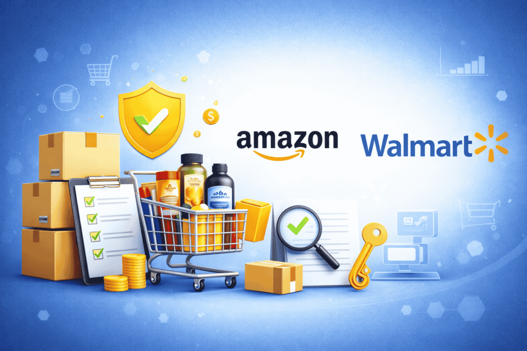 Amazon and Walmart automation services with ecommerce fulfillment, product approval, and compliance support