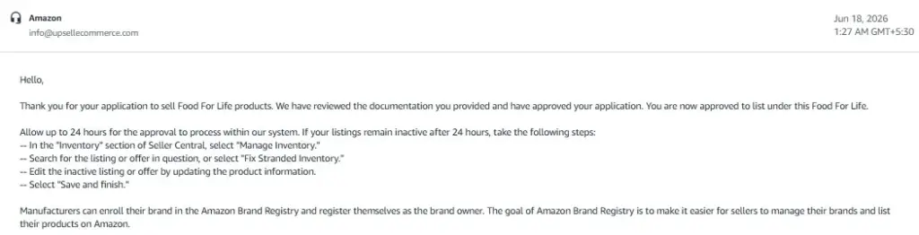 Application to sell life products on amazon.